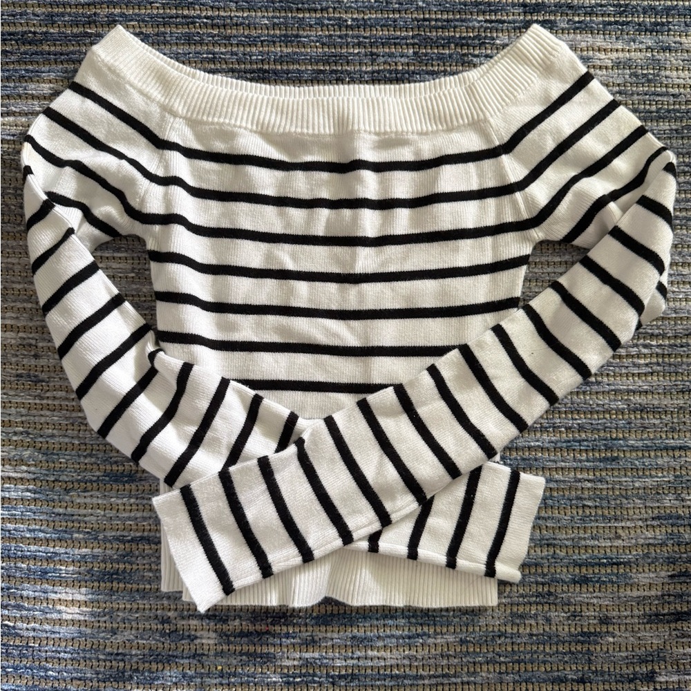 Garage Black and White Striped Sweater